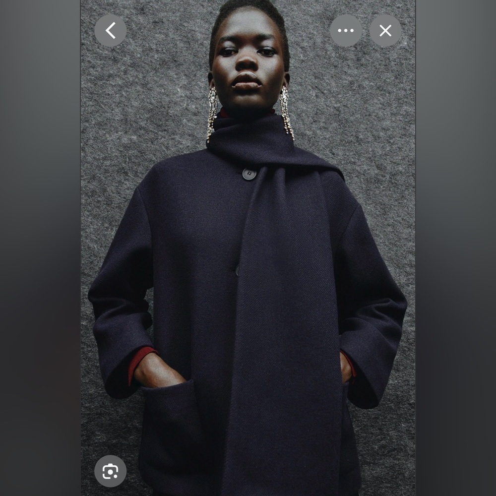 🔥🔥Zara navy blue wool coat - Picture 2 of 7
